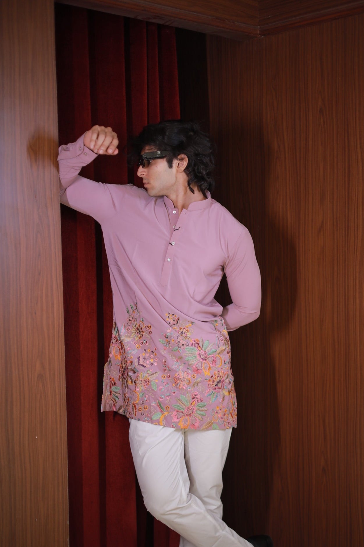 BABY PINK EMBROIDERED KURTA