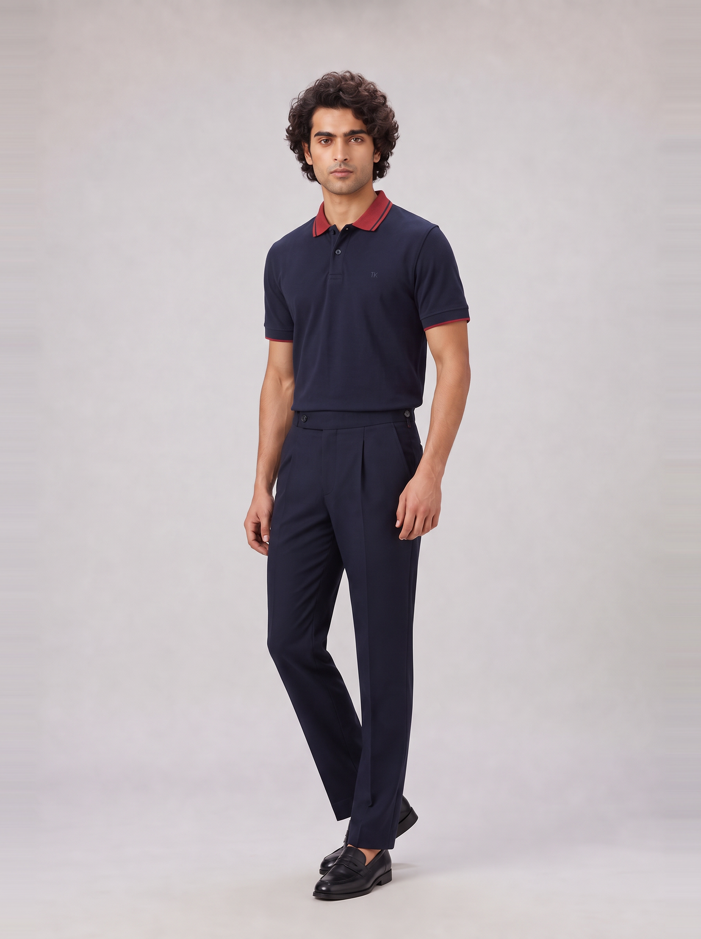 NAVY COLOURBLOCK TUCK-IN POLO