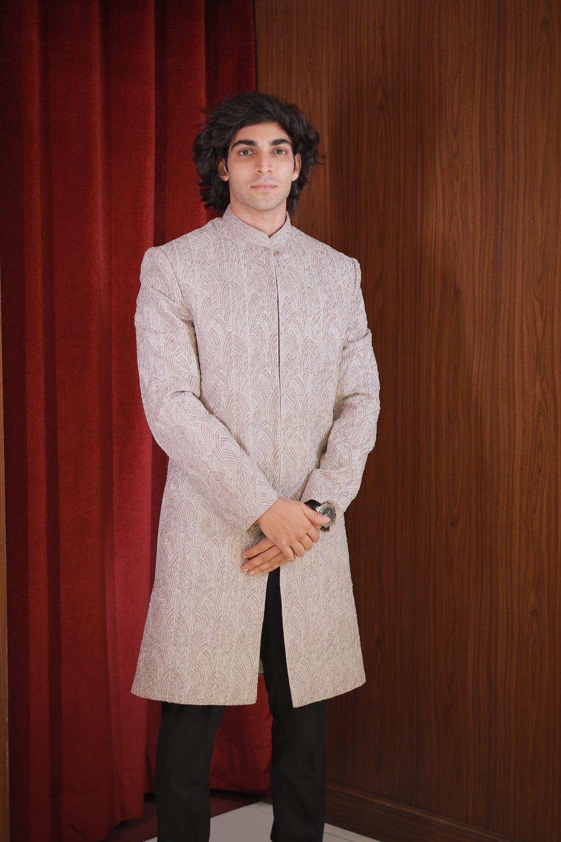 CHAMPAGNE EMBROIDERED ACHKAN