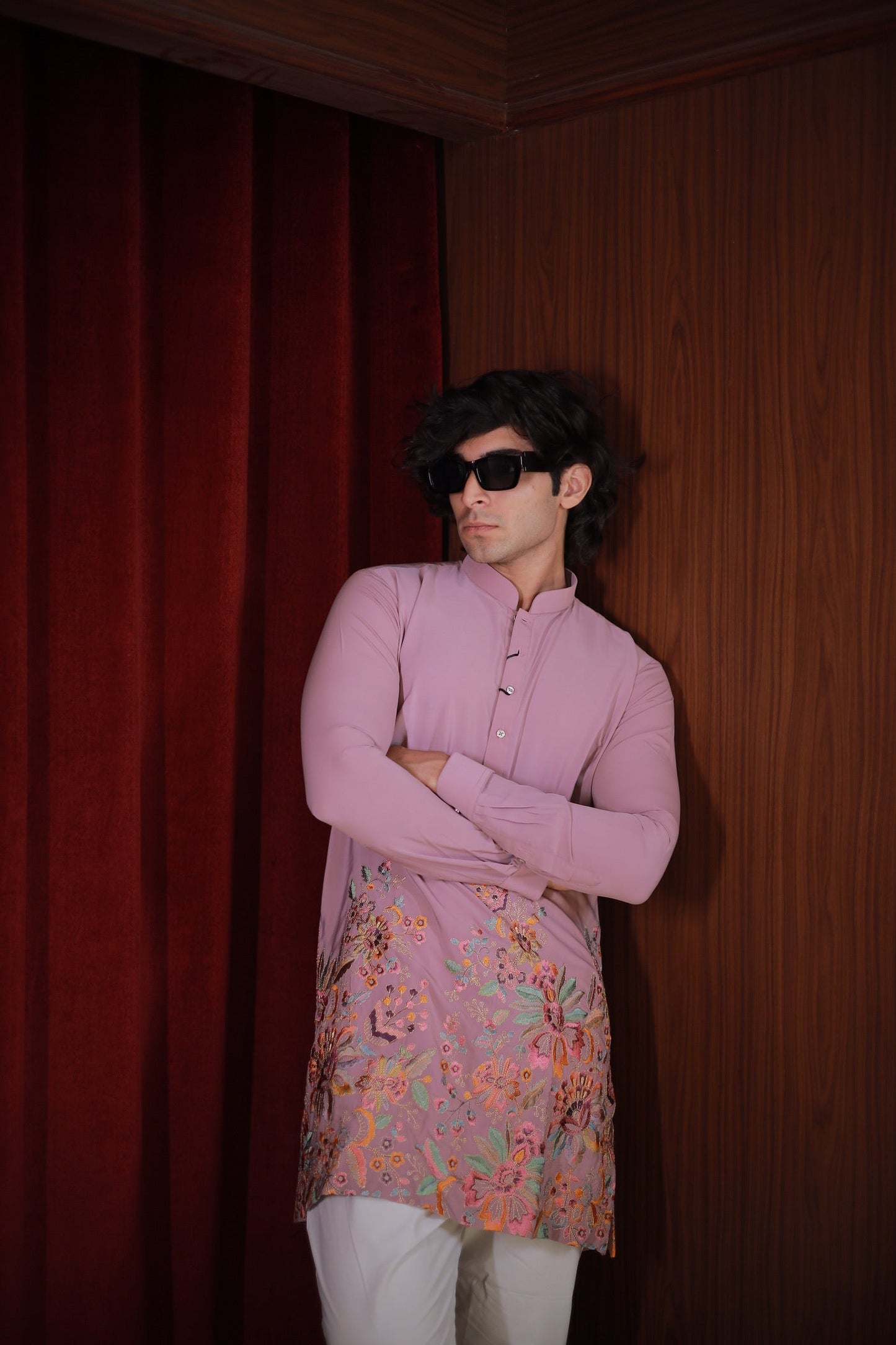 BABY PINK EMBROIDERED KURTA