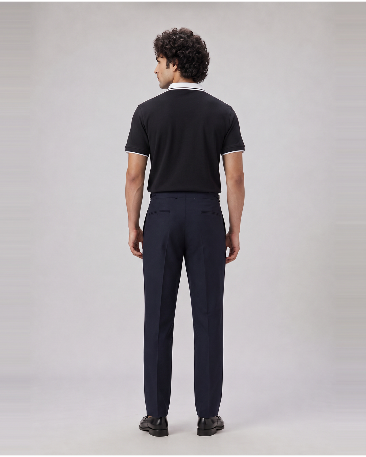 BLACK COLOURBLOCK TUCK-IN POLO