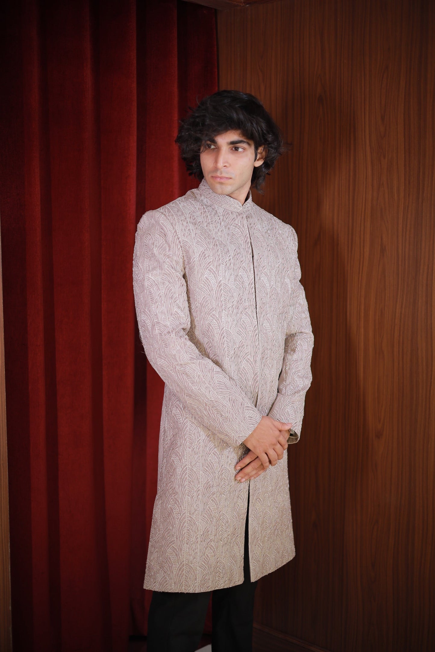 CHAMPAGNE EMBROIDERED ACHKAN