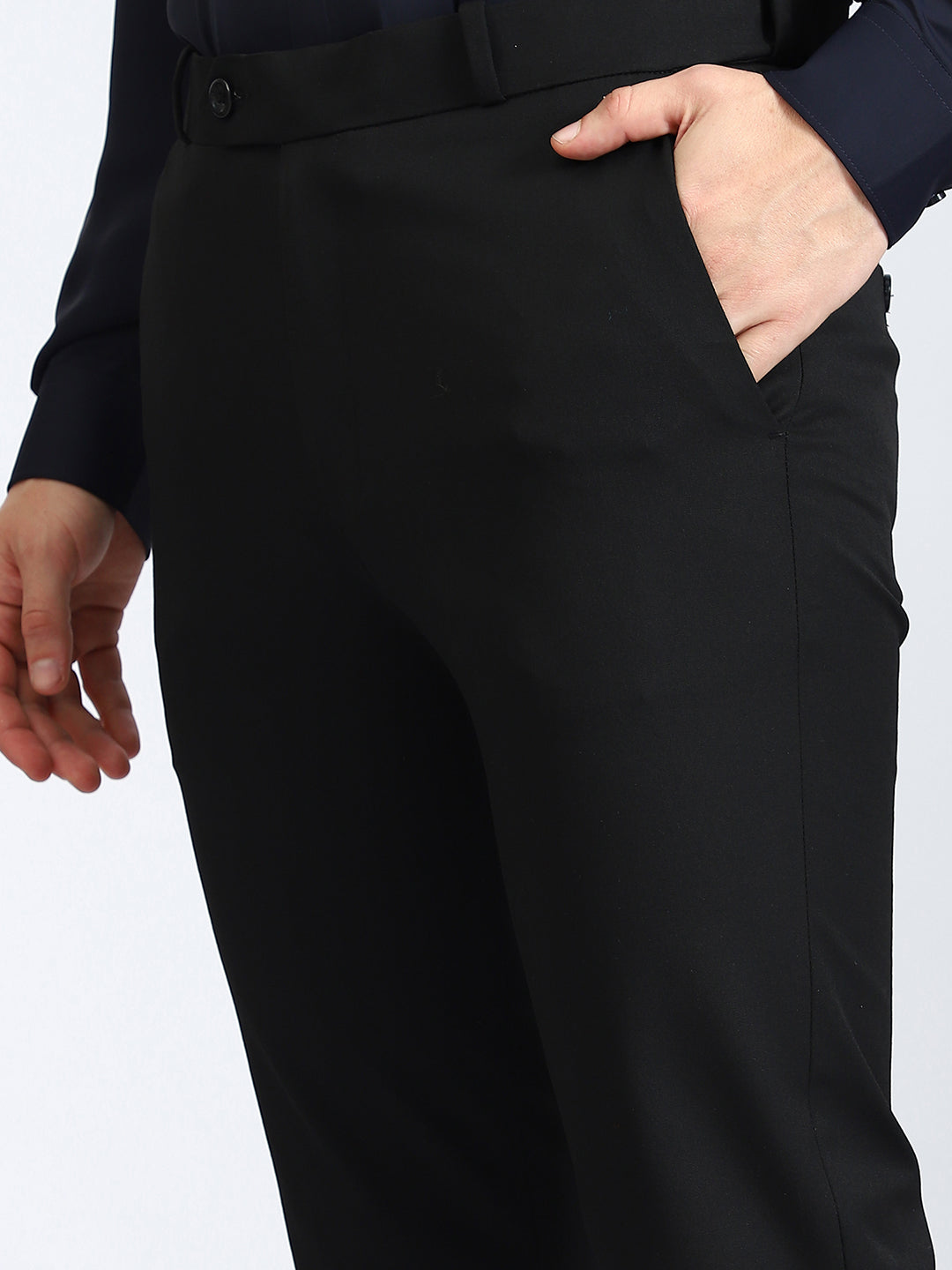 Black 4-Way Stretch Trousers