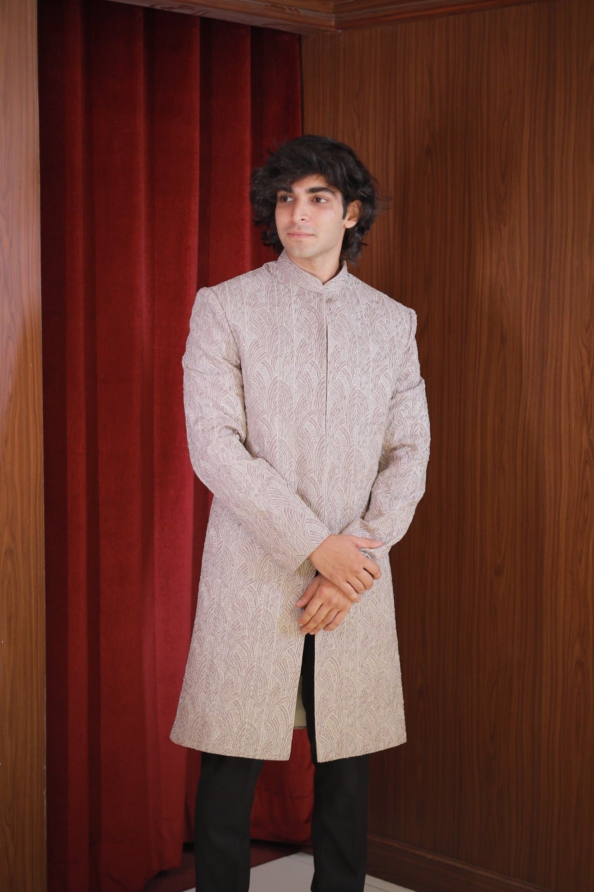 CHAMPAGNE EMBROIDERED ACHKAN