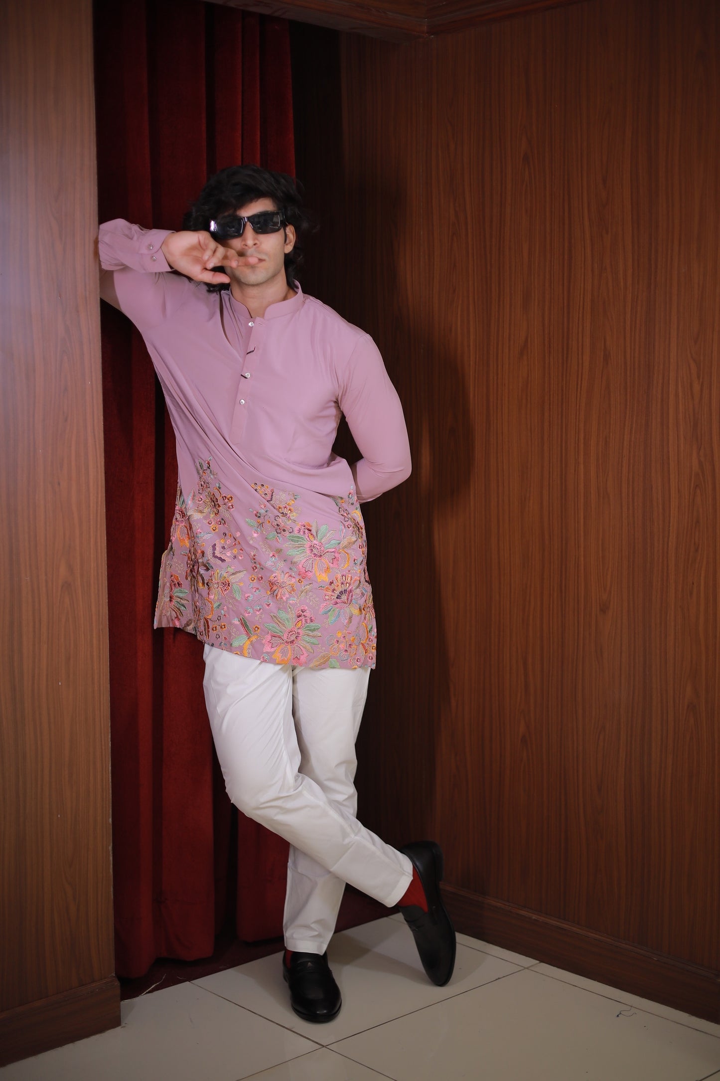 BABY PINK EMBROIDERED KURTA