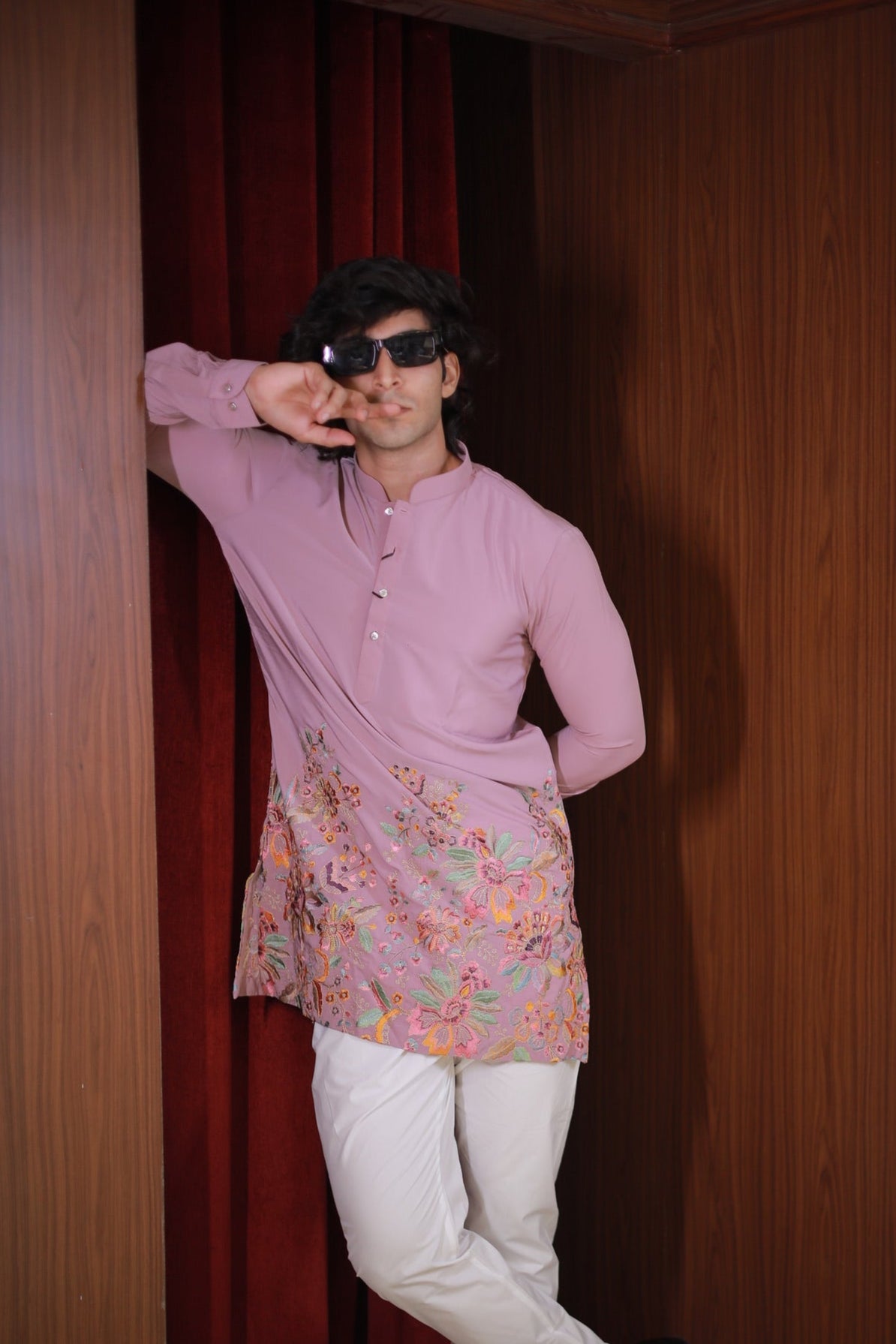 BABY PINK EMBROIDERED KURTA