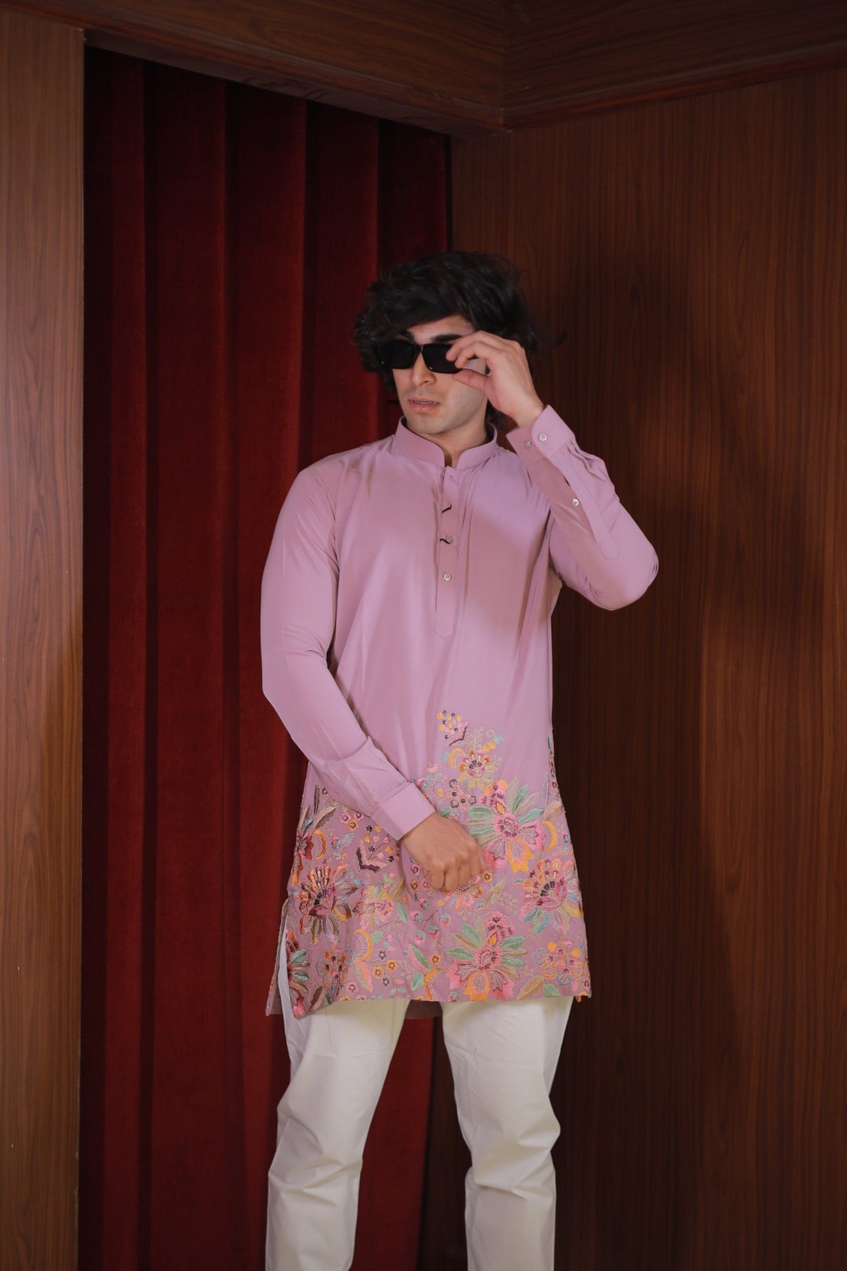 BABY PINK EMBROIDERED KURTA