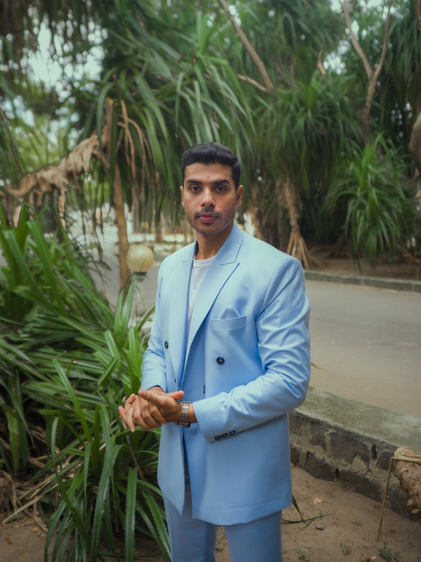 Double Breasted Powder blue Suit