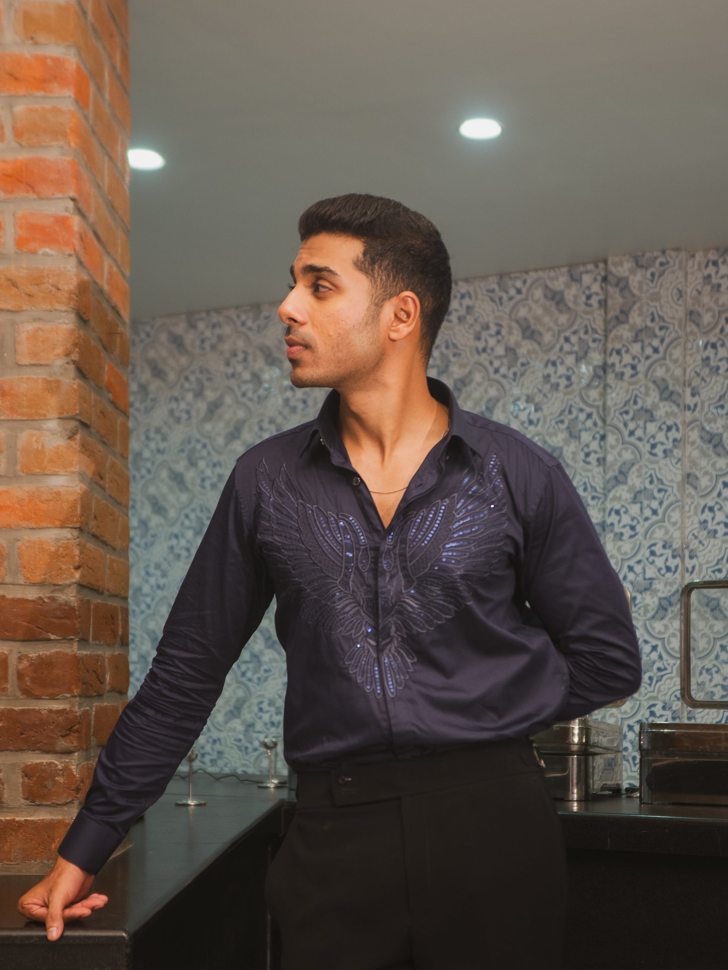 Eagle Embroidered Navy Shirt