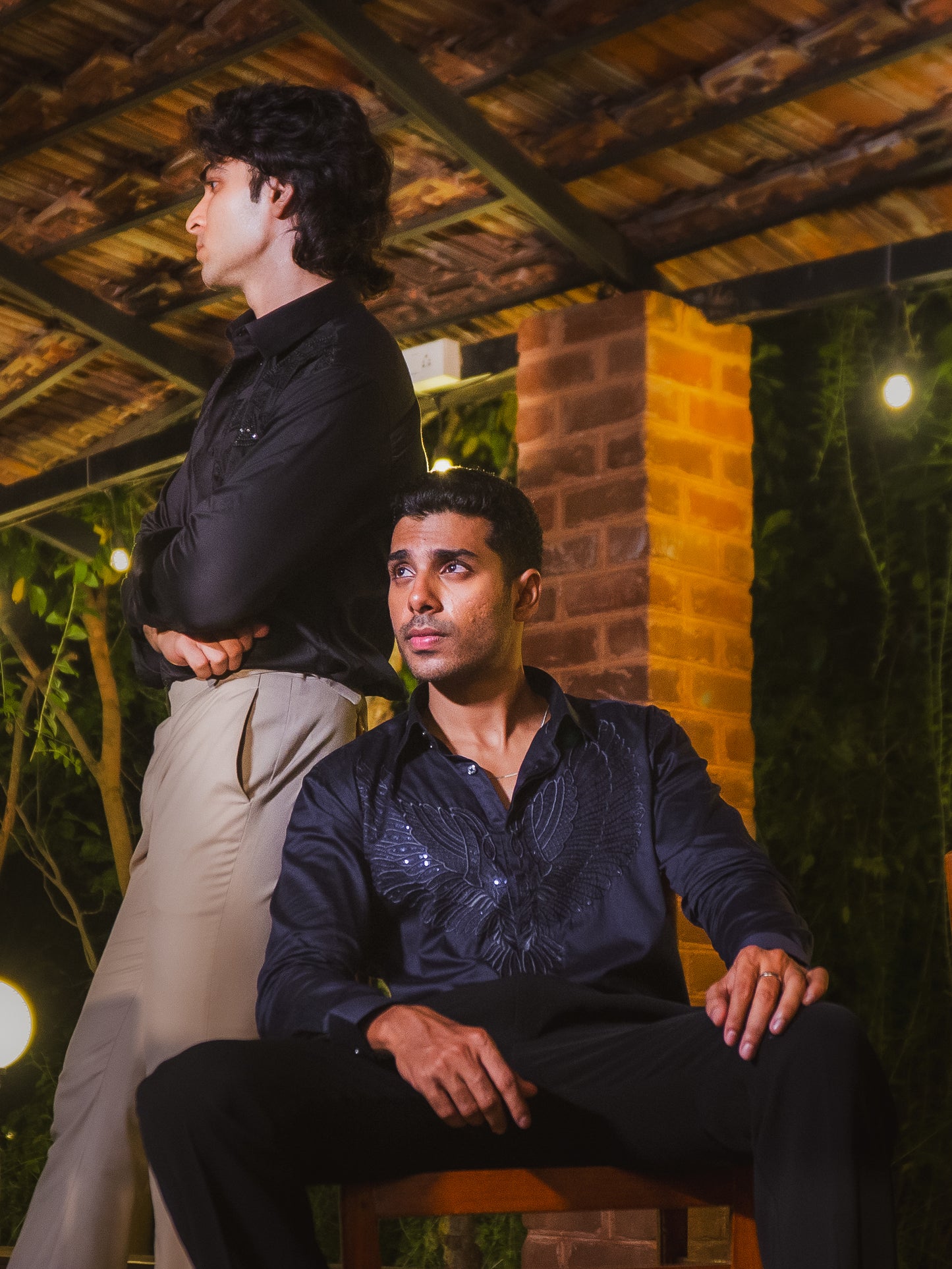 The Regal Eagle Navy Blue Embroidered Shirt
