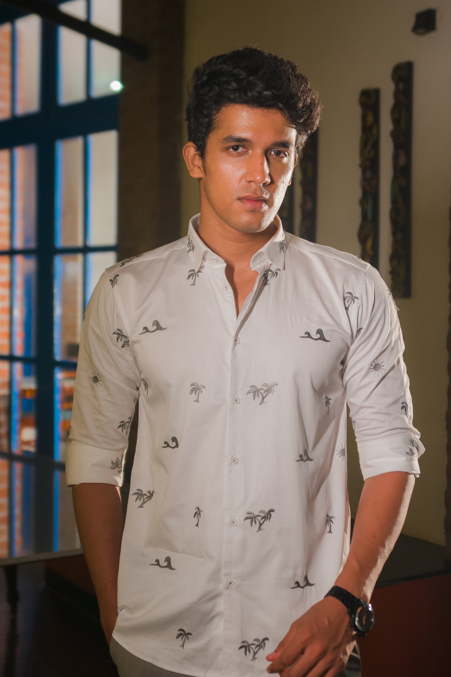 Coastal White Embroidered Shirt