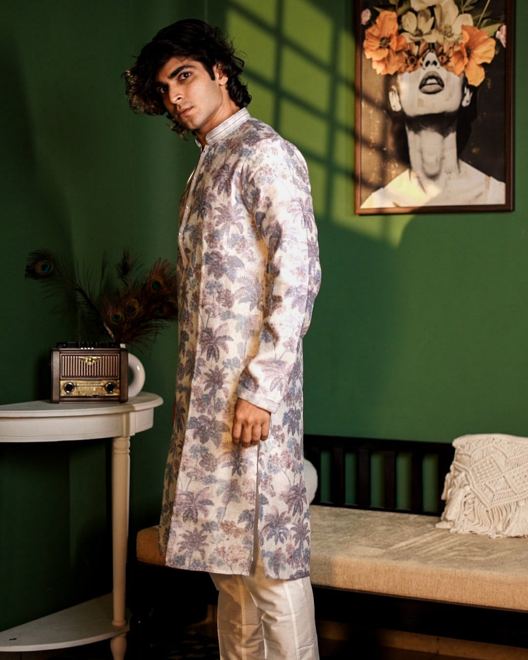 Grey Printed Kurta