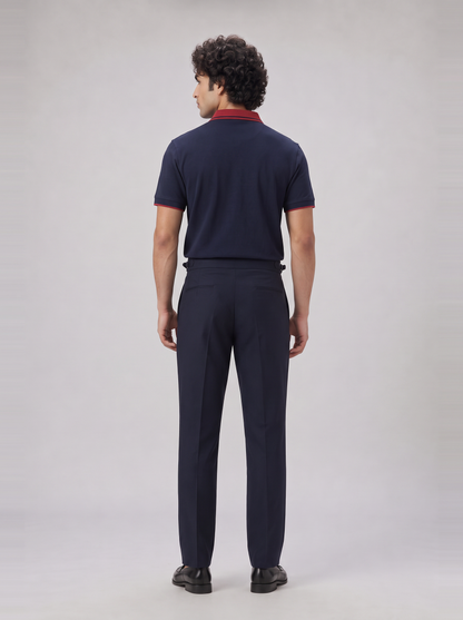 NAVY COLOURBLOCK TUCK-IN POLO