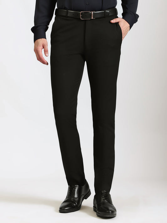 Black 4-Way Stretch Trousers