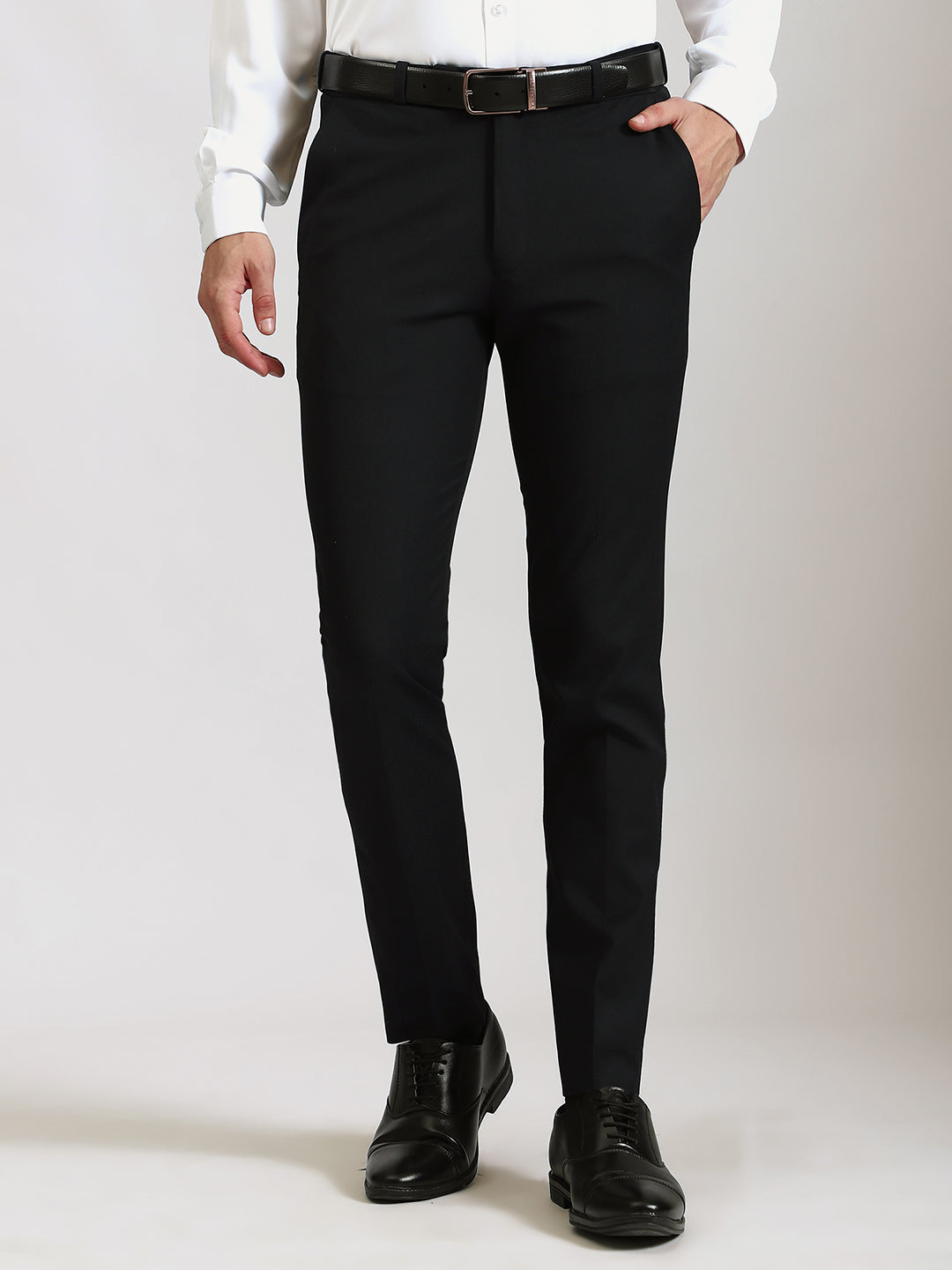 Navy 4-Way Stretch Trousers