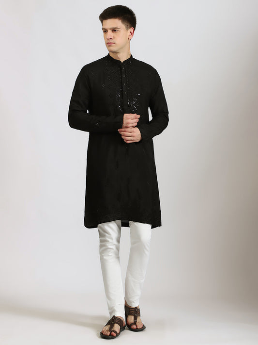 Black Sangeet Night Kurta