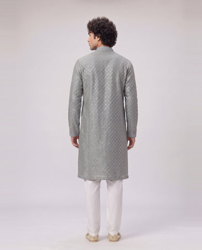 SEA GREEN EMBELLISHED FESTIVE KURTA SET