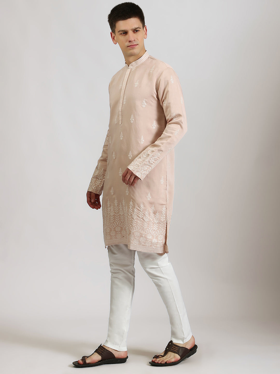 Pastel Peach Celebration Kurta