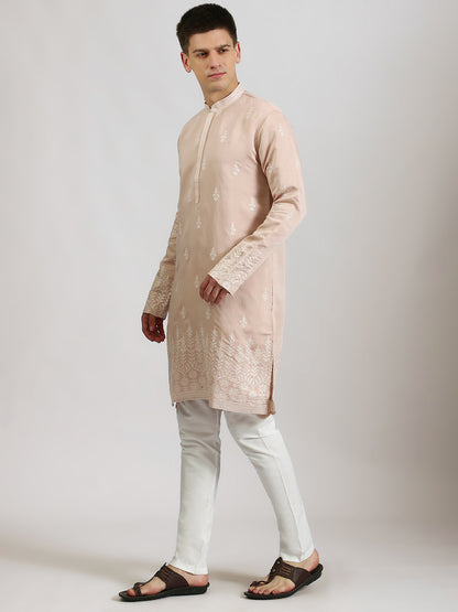 Pastel Peach Celebration Kurta