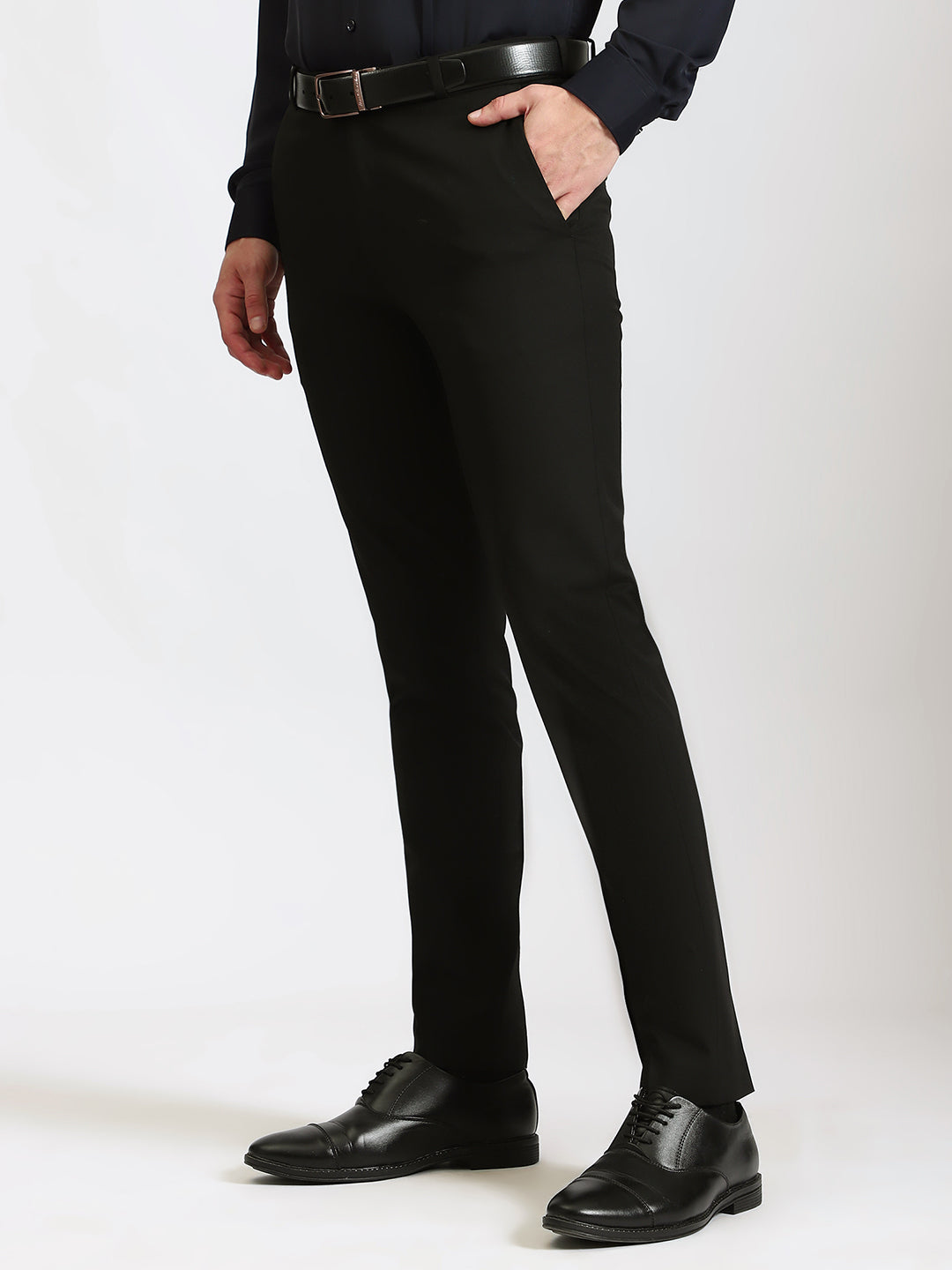 Black 4-Way Stretch Trousers