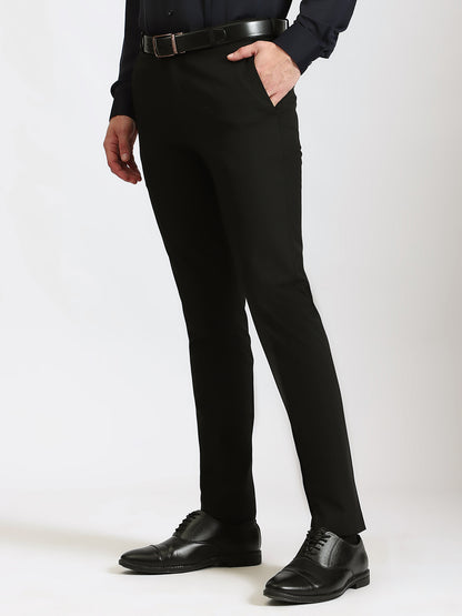 Black 4-Way Stretch Trousers