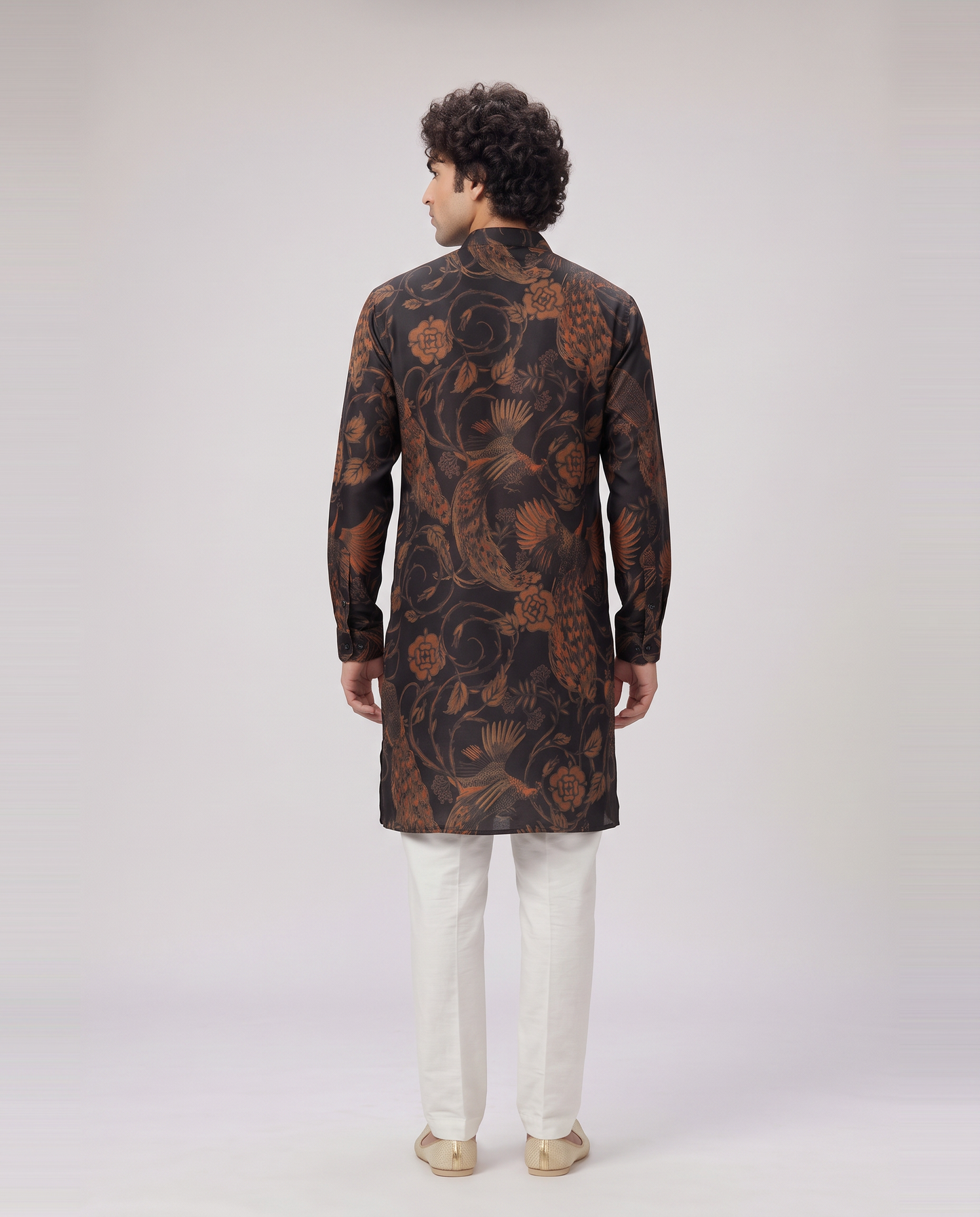 BLACK MONOCHROMATIC PRINTED  KURTA SET
