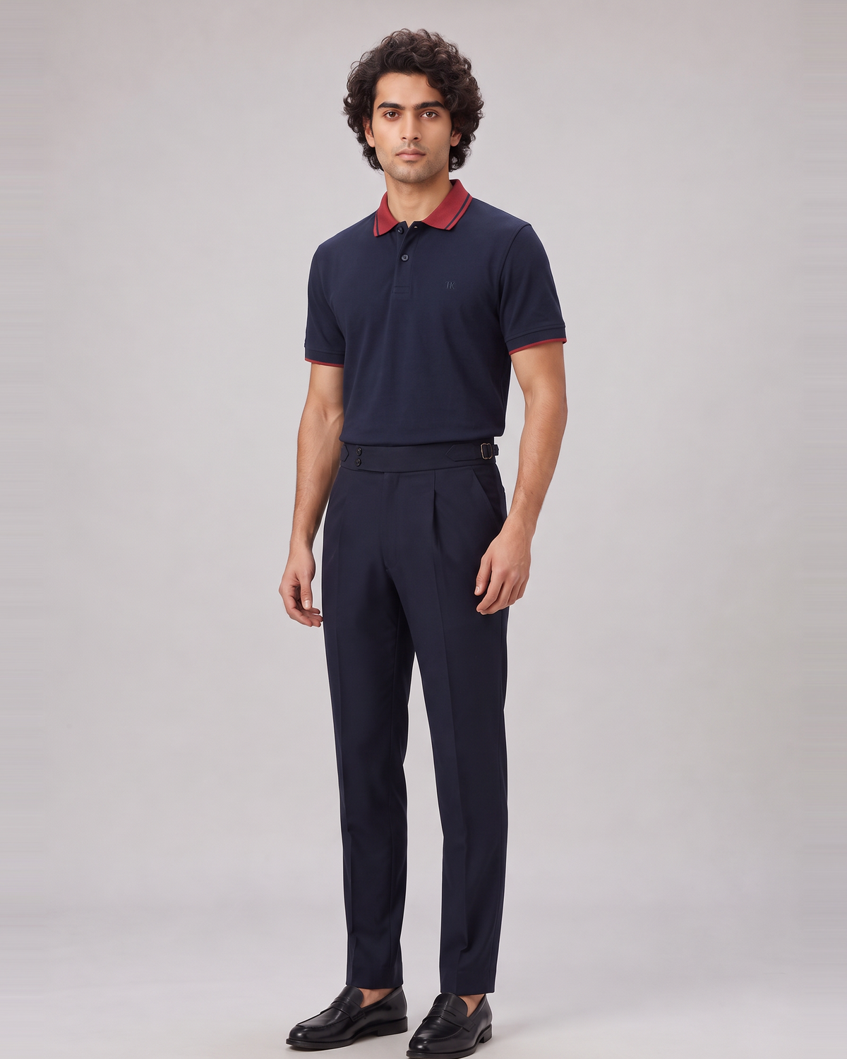 NAVY COLOURBLOCK TUCK-IN POLO