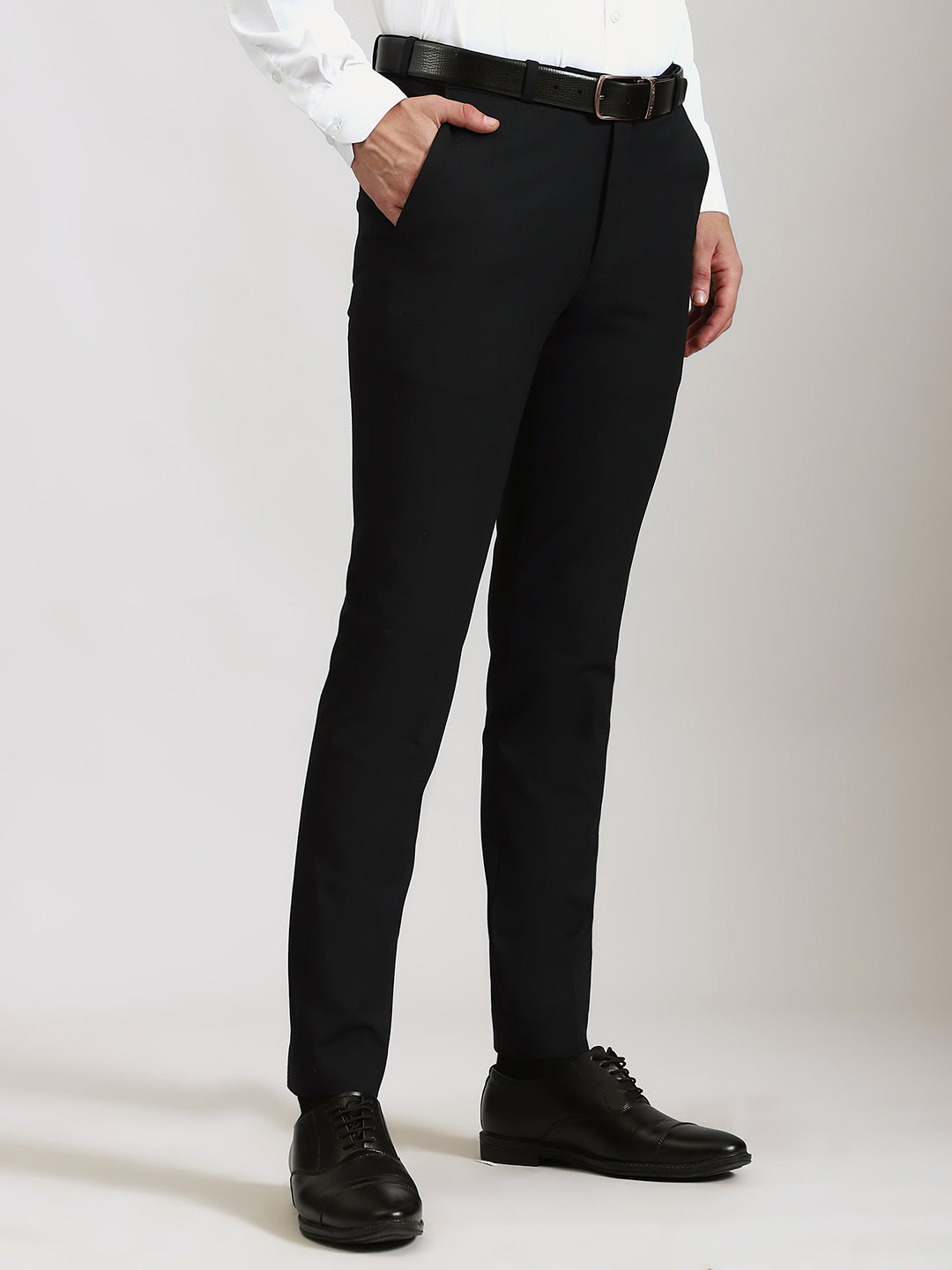 Navy 4-Way Stretch Trousers