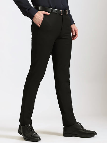 Black 4-Way Stretch Trousers