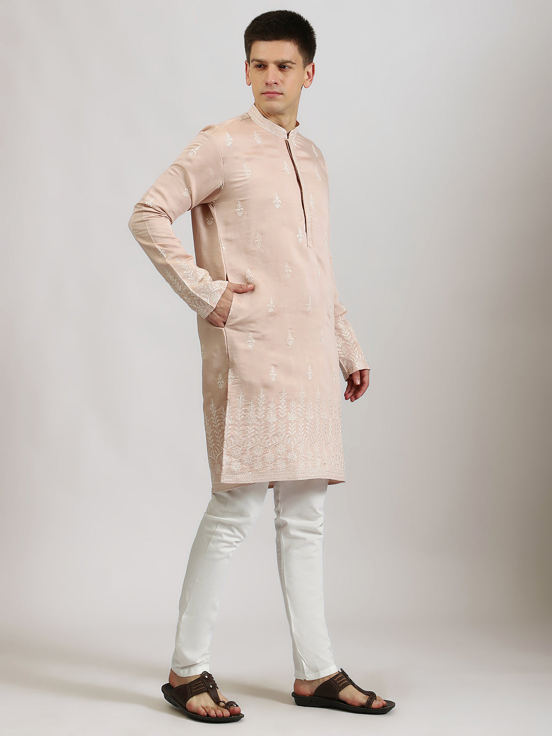 Pastel Peach Celebration Kurta
