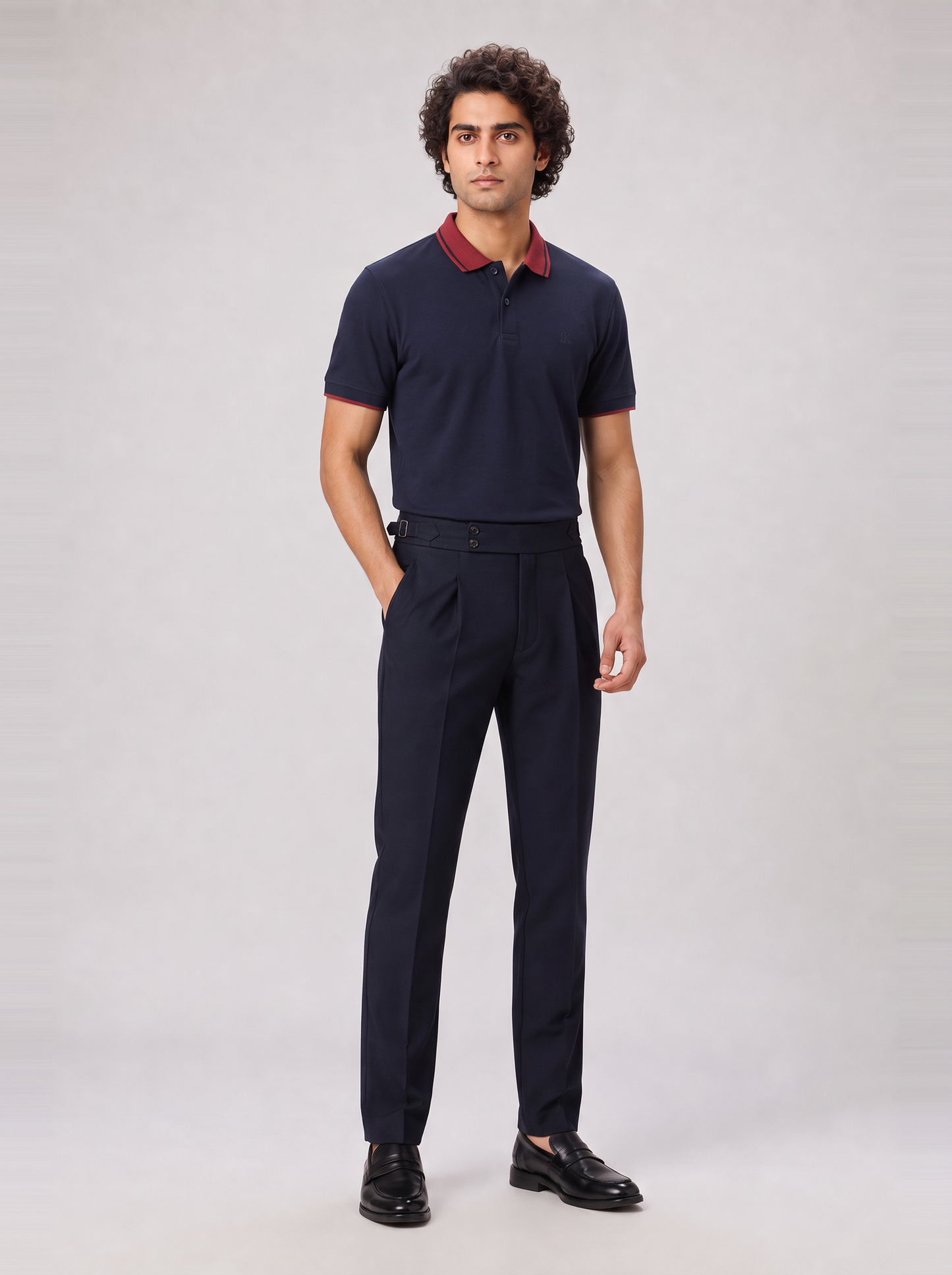 NAVY COLOURBLOCK TUCK-IN POLO
