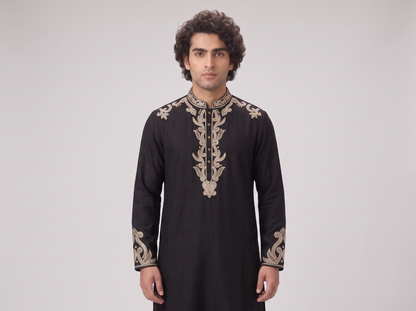 BLACK LIMITED EDITION EMBELLISHED KURTA SET
