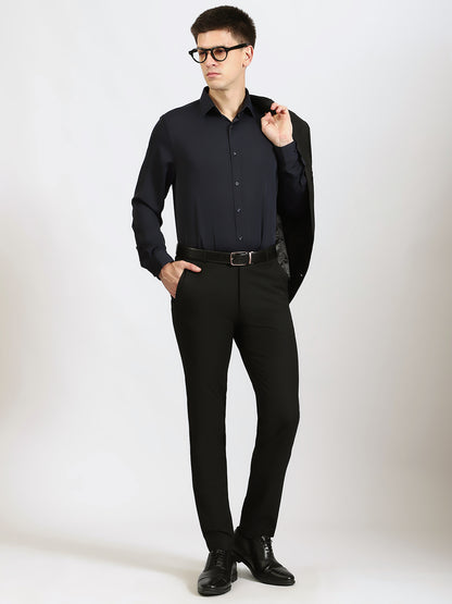 Black 4-Way Stretch Trousers
