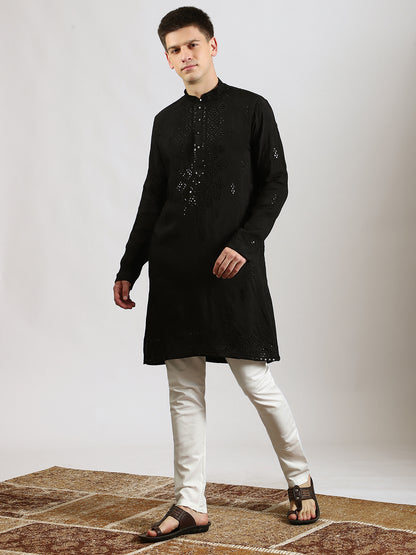 Black Sangeet Night Kurta