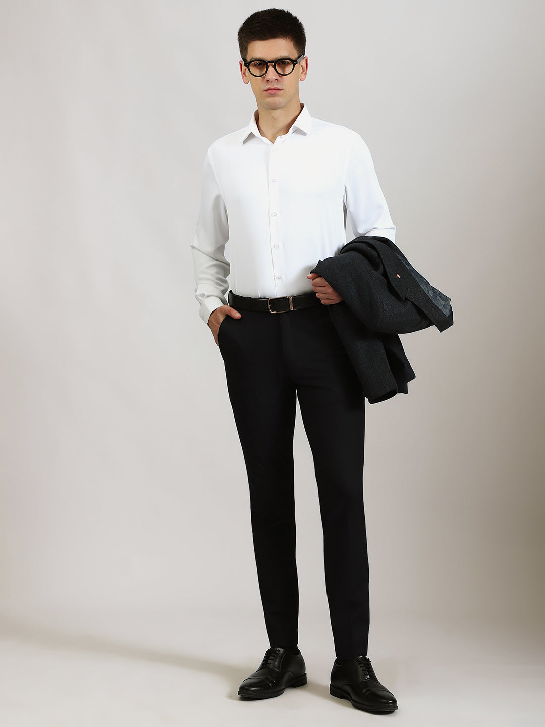 Navy 4-Way Stretch Trousers