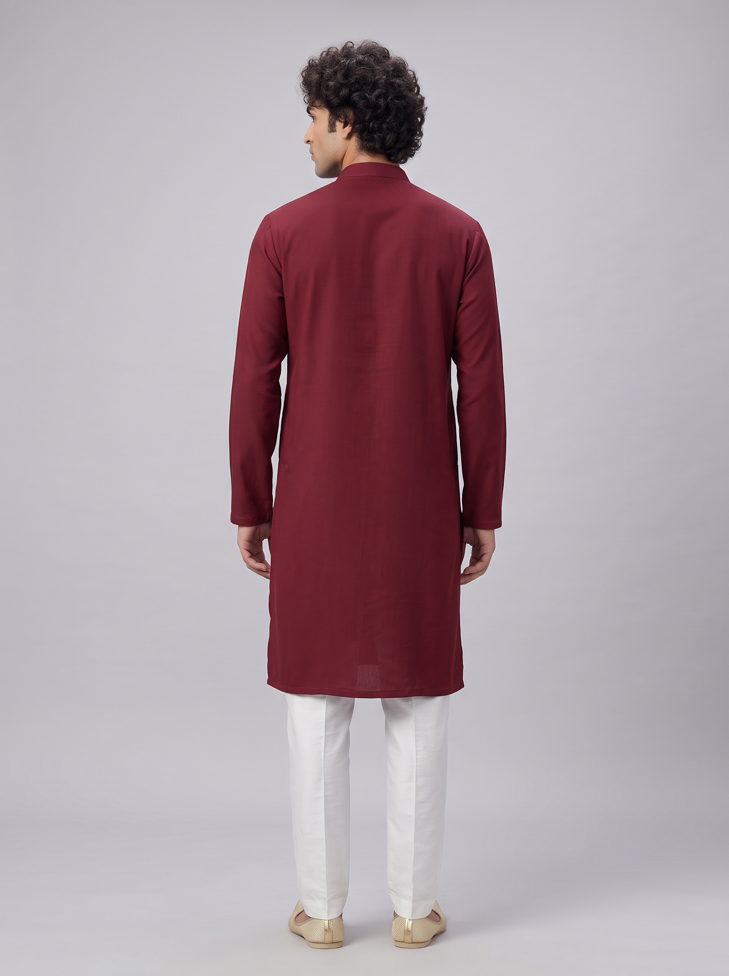 MAROON GLEAMING EMBELLISHED KURTA SET
