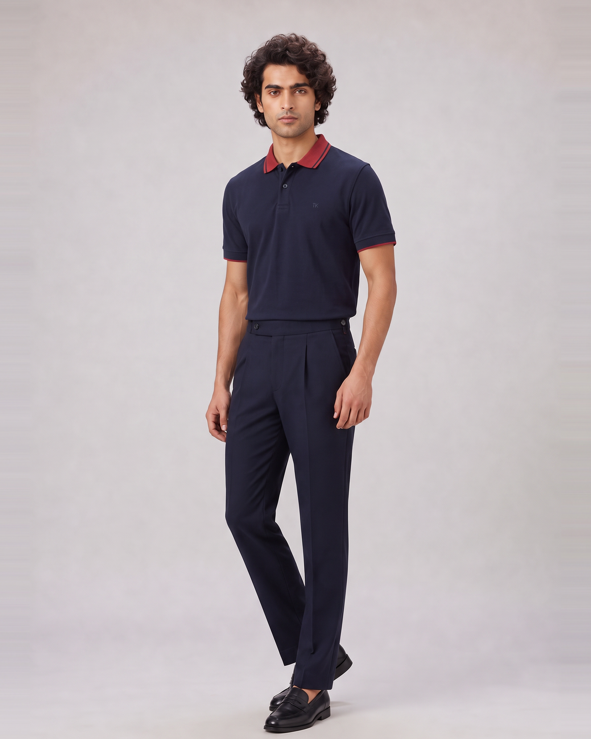NAVY COLOURBLOCK TUCK-IN POLO