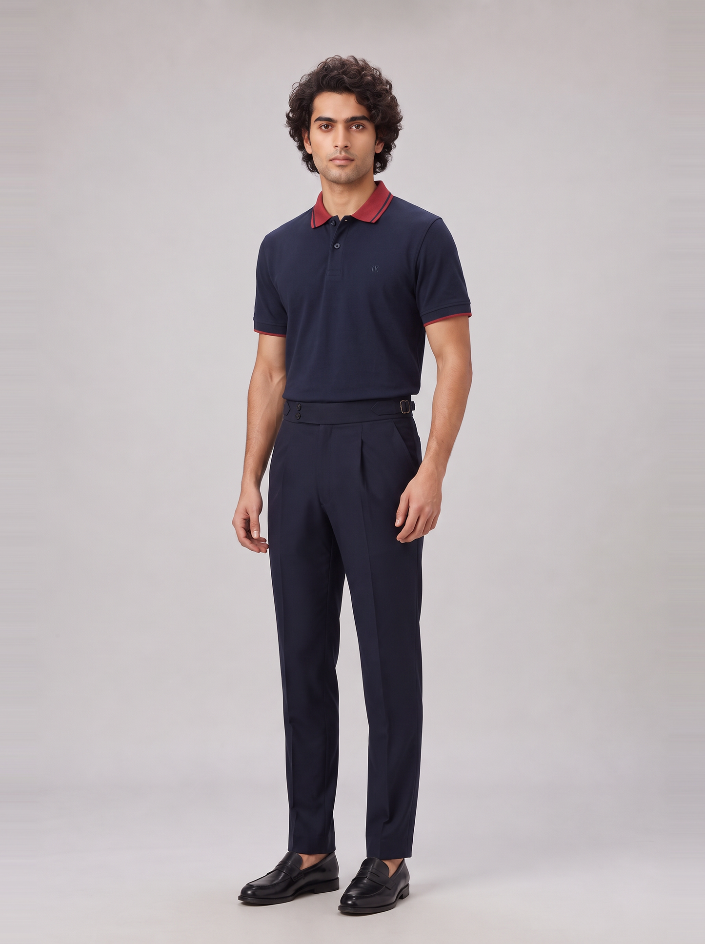 NAVY COLOURBLOCK TUCK-IN POLO