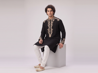 BLACK LIMITED EDITION EMBELLISHED KURTA SET