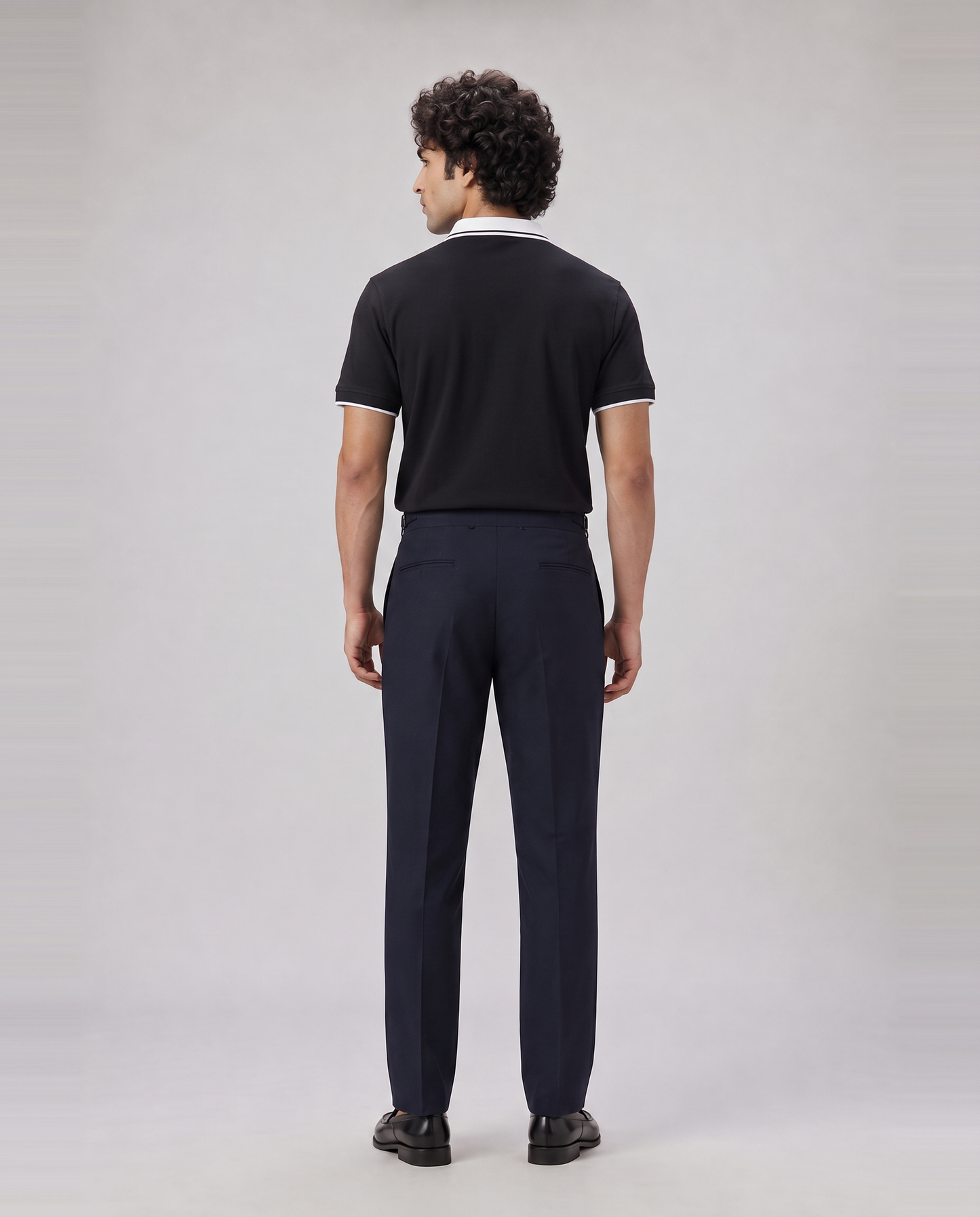 BLACK COLOURBLOCK TUCK-IN POLO