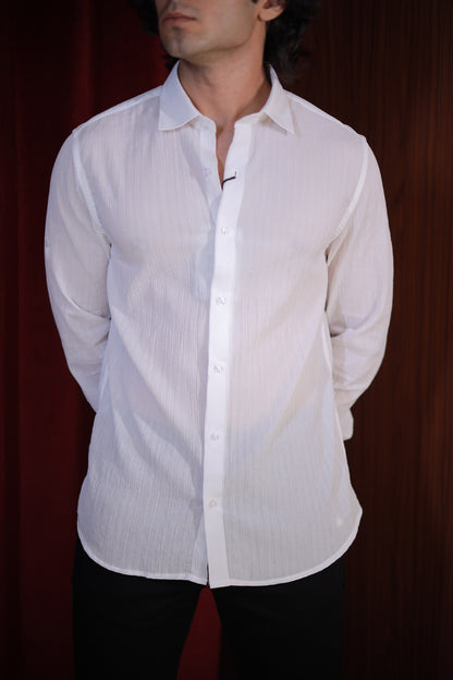CLASSIC WHITE  SEERSUCKER SHIRT