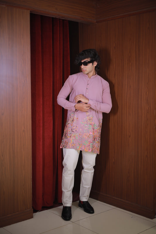 BABY PINK EMBROIDERED KURTA
