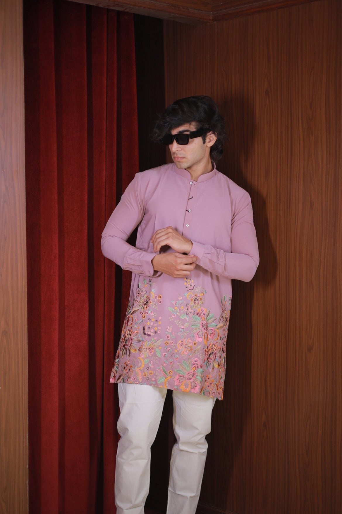BABY PINK EMBROIDERED KURTA