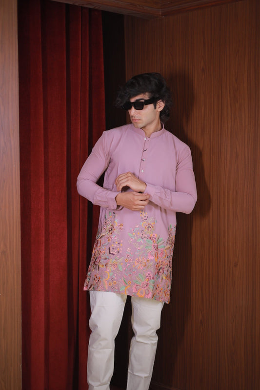 BABY PINK EMBROIDERED KURTA