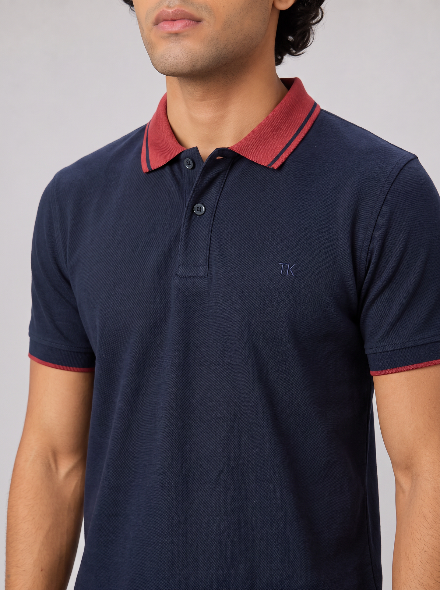 NAVY COLOURBLOCK TUCK-IN POLO