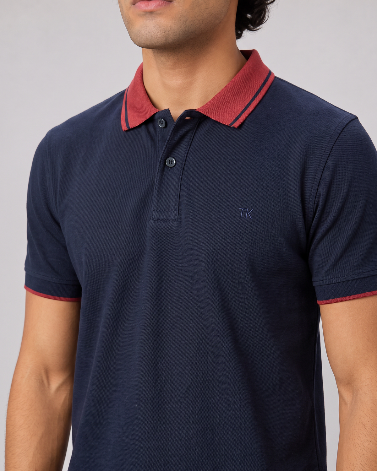 NAVY COLOURBLOCK TUCK-IN POLO
