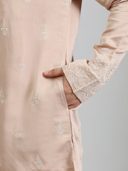 Pastel Peach Celebration Kurta