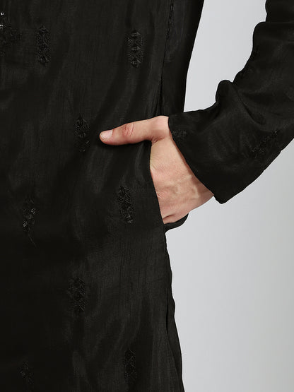 Black Sangeet Night Kurta