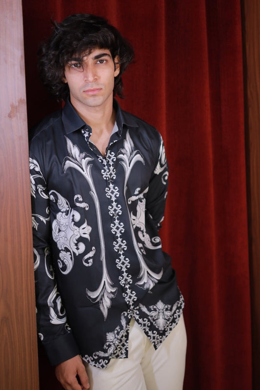NAVY BROQUE SHIRT