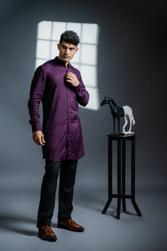 Wine Shadow Kurta